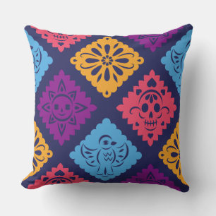 Coussin Beau motif géométrique multicolore