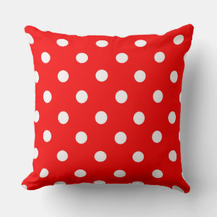 Coussin Beau Motif Pois rouge et blanc