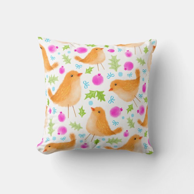 Coussin Beau Oiseau Jeu d'Oiseau (Recto)