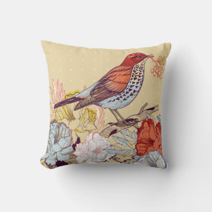 Coussin Beau Oiseau Jeu d'Oiseau