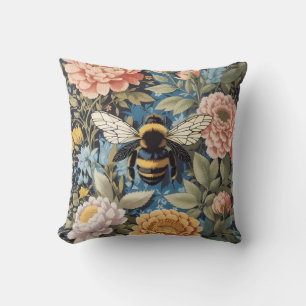 Coussin Beau Pastel Floral Et Bumblebee