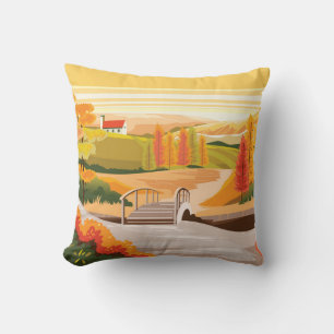 Coussin Beau Paysage Automne