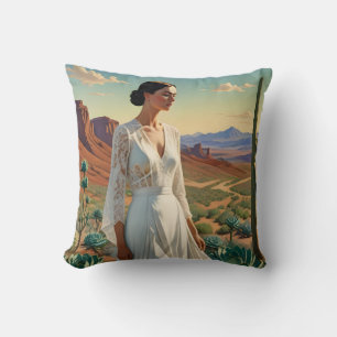 Coussin Beau paysage avec une femme Art spirituel