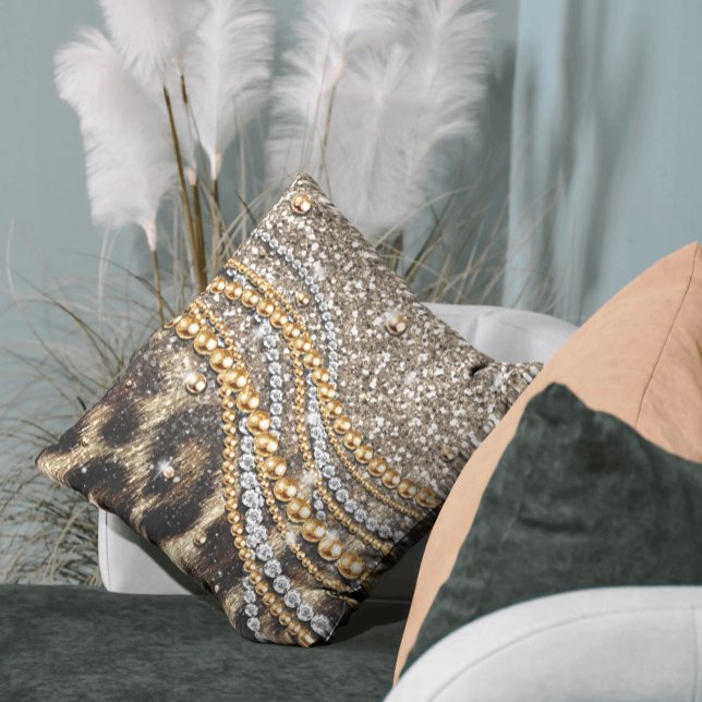 Coussin Beau Poster de animal tendance Leopard Faux (Créateur téléchargé)