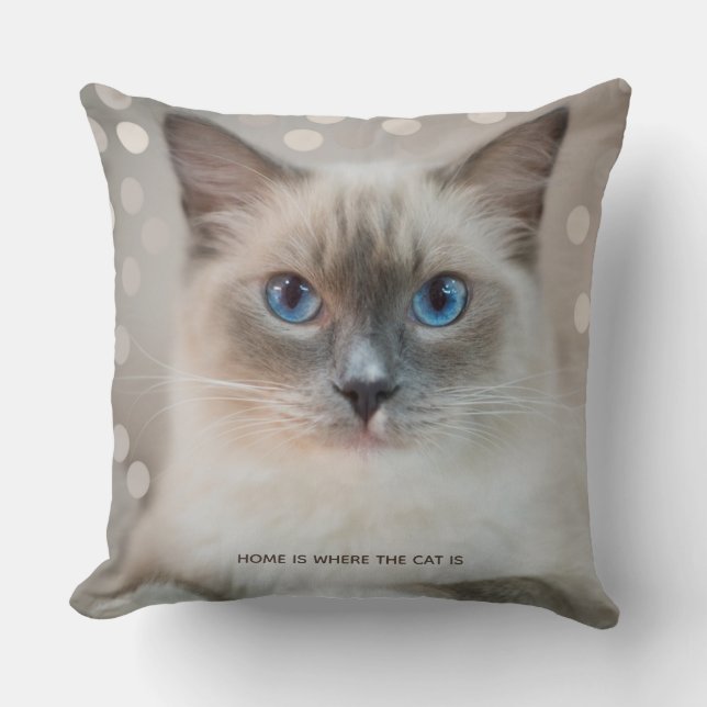 Coussin Beau Ragdoll Chat et Texte modifiable (Recto)