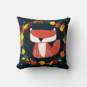 Coussin Beau renard en hiver motif de forêt