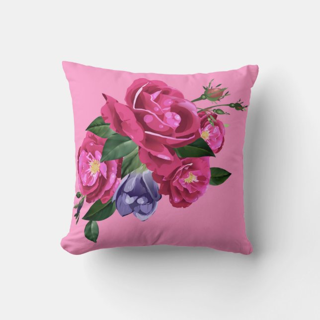 Coussin Beau Sketch Rose Jeu d'oreiller (Recto)
