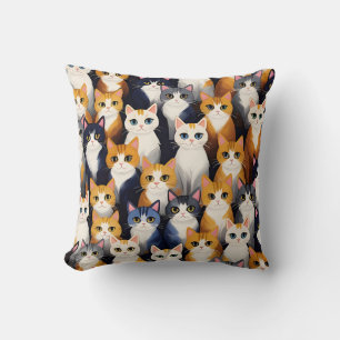Coussin Beaucoup de chats mignons motif