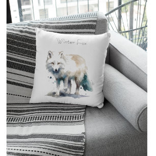 Coussin Beauté de l'Arctique : Coutume de Fox d'hiver