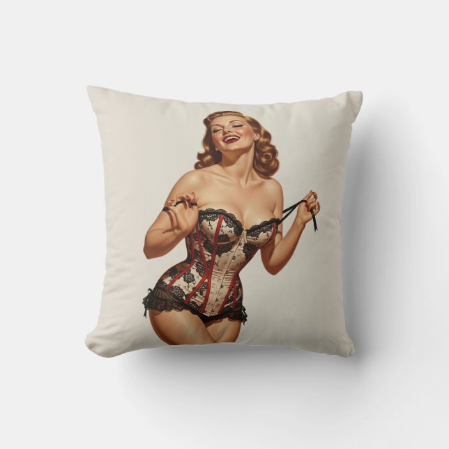 Coussin Beauté des épingles rétro 50's (Recto)