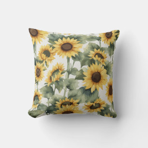 Coussin Beauté intemporelle Aquarelle Tournesol