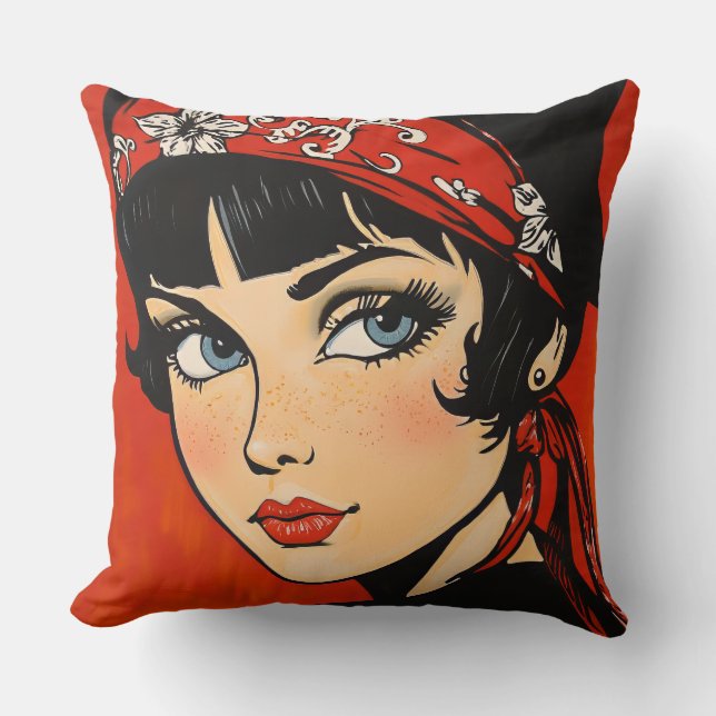 Coussin Beauté Rockabilly Retro (Recto)