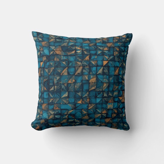 Coussin Beautiful Patchwork "Look" in Dark Teal (Recto)