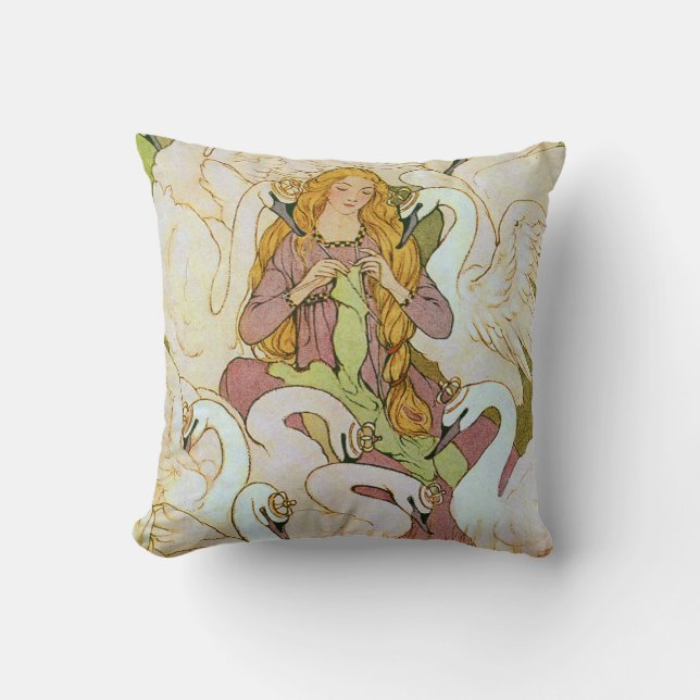 Coussin Beaux-arts sauvages d'Eleanor Abbott de cygnes (Recto)