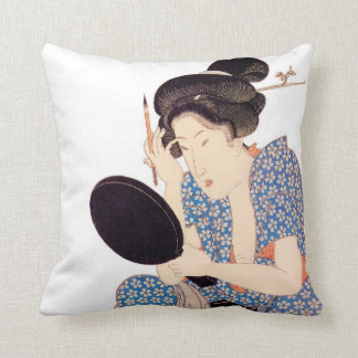 Coussin Beaux carreaux japonais de conception de geisha