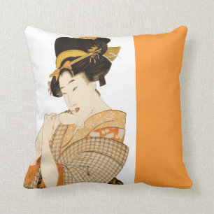 Coussin Beaux carreaux japonais de conception de geisha