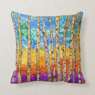 Coussin Beaux et colorés peupliers d'Aspen Jeter l'Oreille