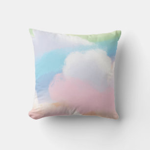 Coussin Beaux nuages pastel arc-en-ciel