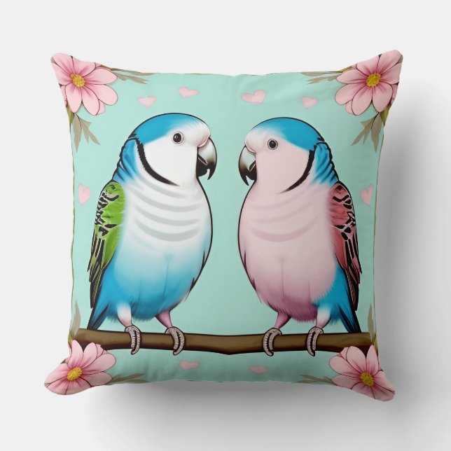 Coussin Beaux perroquets illustratifs ensemble (Recto)