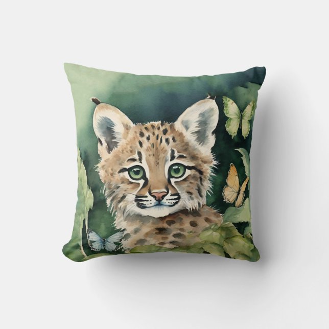 Coussin Bébé Bobcat Sexe Neutre (Recto)
