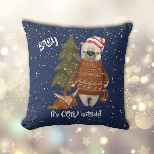 Coussin Bébé C'est froid Ours extérieur et renard