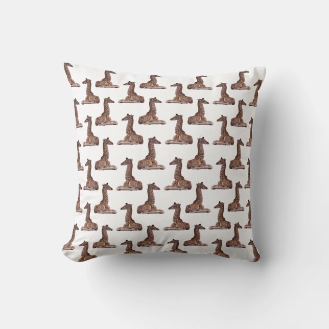 Coussin bébé girafe Freny (Blanc) (Recto)
