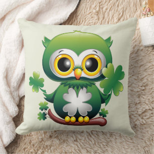 Coussin Bébé Hibou Mignon St Patrick Dessin Animé