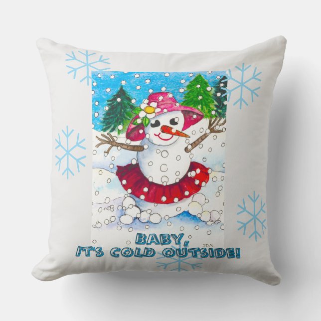 Coussin Bébé, il fait froid dehors ! (Recto)