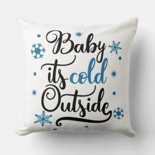 Coussin Bébé il fait froid dehors bi-couleur
