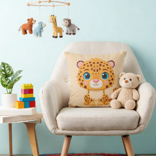 Coussin Bébé Léopard Mignon Animaux de Safari Enfants