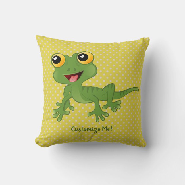 Coussin Bébé mignon et adorable Gecko Lizard Personnalisé (Recto)