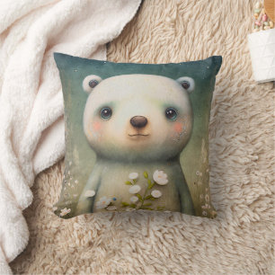 Coussin Bébé mignon Polaire Peinture Ours