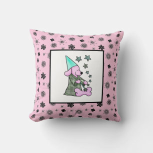 Coussin Bébé moderne pour enfants Pink Chien Magicien