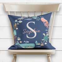 Bébé Monogramme bleu sous la pieuvre de mer