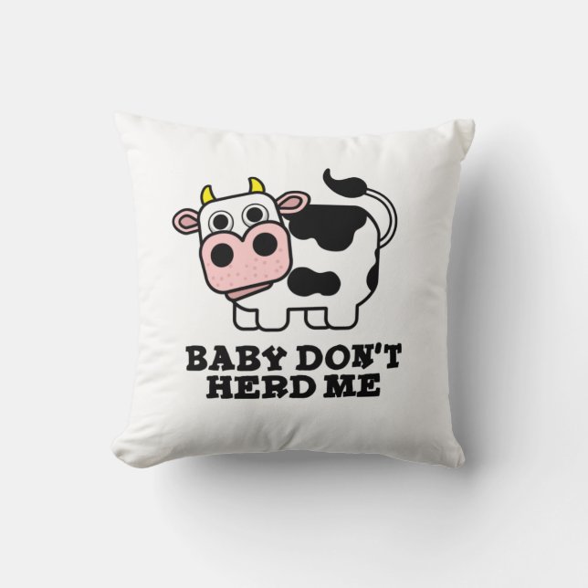 Coussin Bébé Ne m'encombre pas Funny Cow Pun (Recto)
