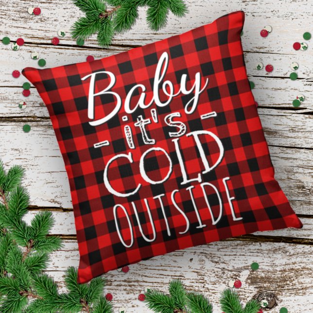 Coussin Bébé noir rouge Son Motif froid à l'extérieur Plai (Créateur téléchargé)