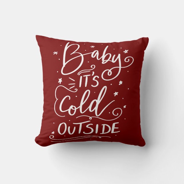Coussin Bébé Son Froid À L'Extérieur Script manuscrit Roug (Recto)