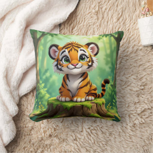 Coussin Bébé Tigre   Jolie illustration pour la chambre d'