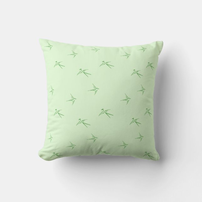 Coussin Bébés : hirondelles/vert - (Recto)