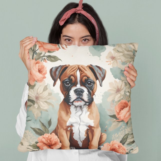 Coussin Bébés mignons animaux | Boxer Puppy (Créateur téléchargé)
