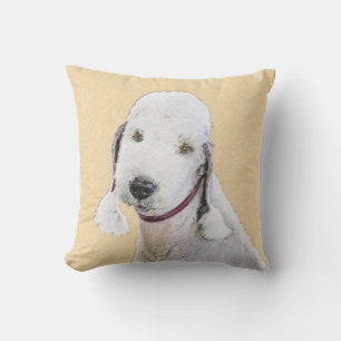 Coussin Bedlington Terrier Peinture - Art Chien original