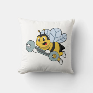 Coussin Bee as Mechanic with Wrench