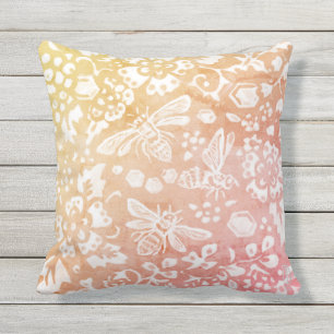 Coussin Bee Automne Or Rouge Rustique Cottage Ferme 