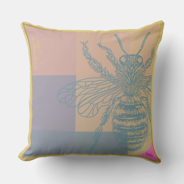 Coussin Bee dorée moderne (Recto)