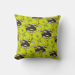 Coussin Bee Hive amusant Honeycomb