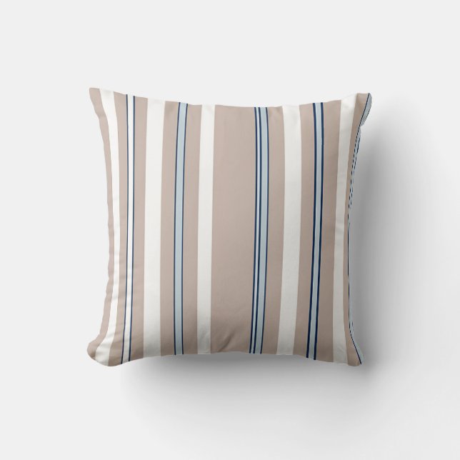 Coussin Beige, blanc et bleu Gravé (Recto)