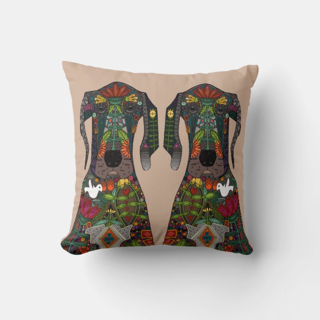 Coussin Beige d'amour de great dane (Recto)
