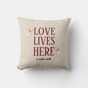 Coussin Beige   LOVE LIVES ICI   Personnalisable