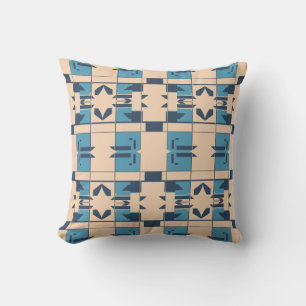Coussin Beige Turquoise Marine Méditerranée Petites mosaïq