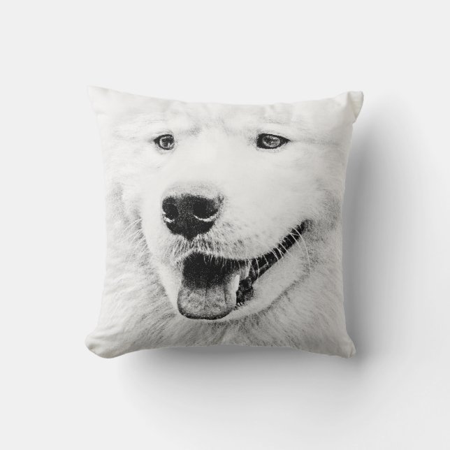 Coussin Bel art de chien de Samoyed (Recto)
